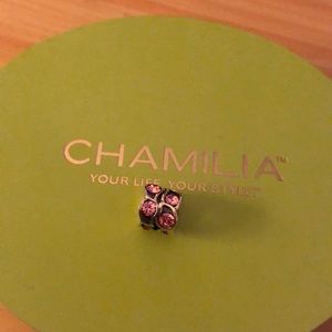 925 Chamilia pink rose paisley charm